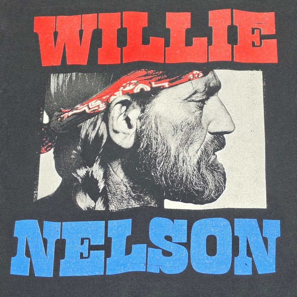 Willie Nelson Distressed Graphic T-Shirt Mens 2XL Black Outlaw Country Music Tee